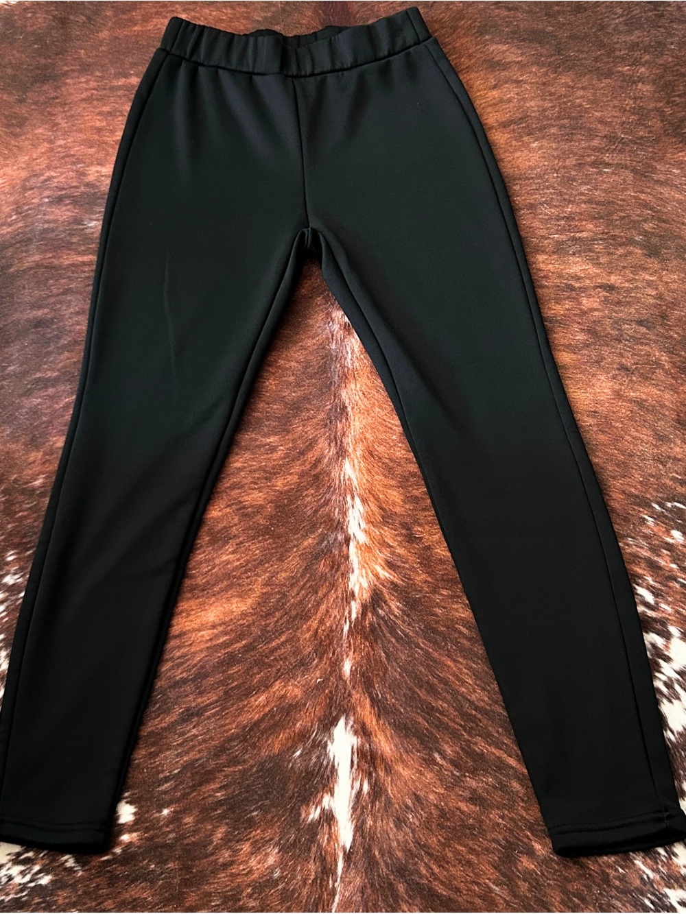 Women's Fleeced Lined Black High-Stretch Elastic Waist Leggings